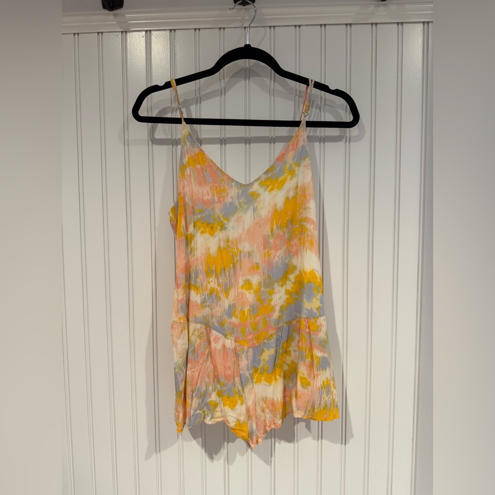 Asymmetrical Orange and Yellow Camisole Jumpsuit